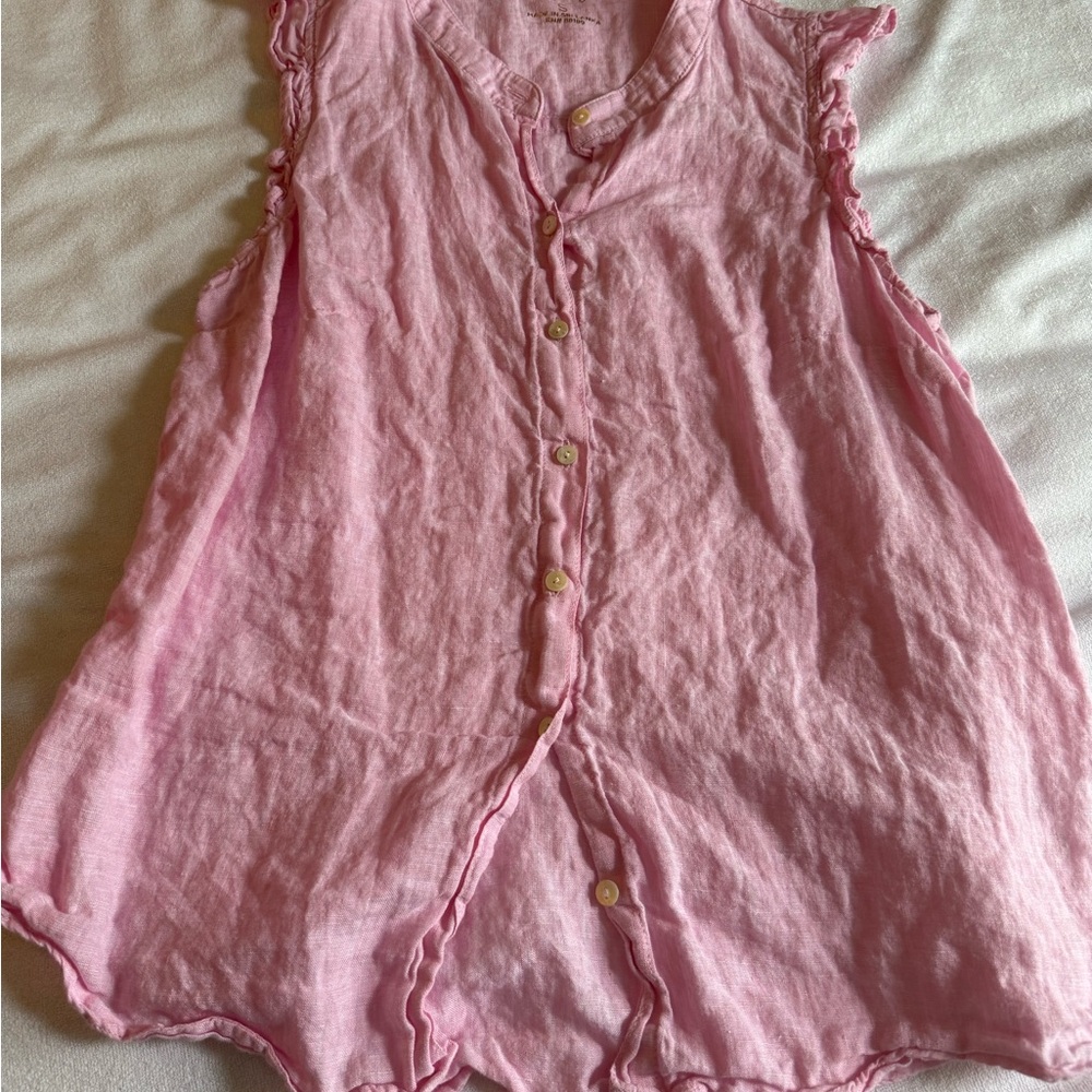 Lilly Pulitzer Pink Button Down Shirt Lightweight Casual